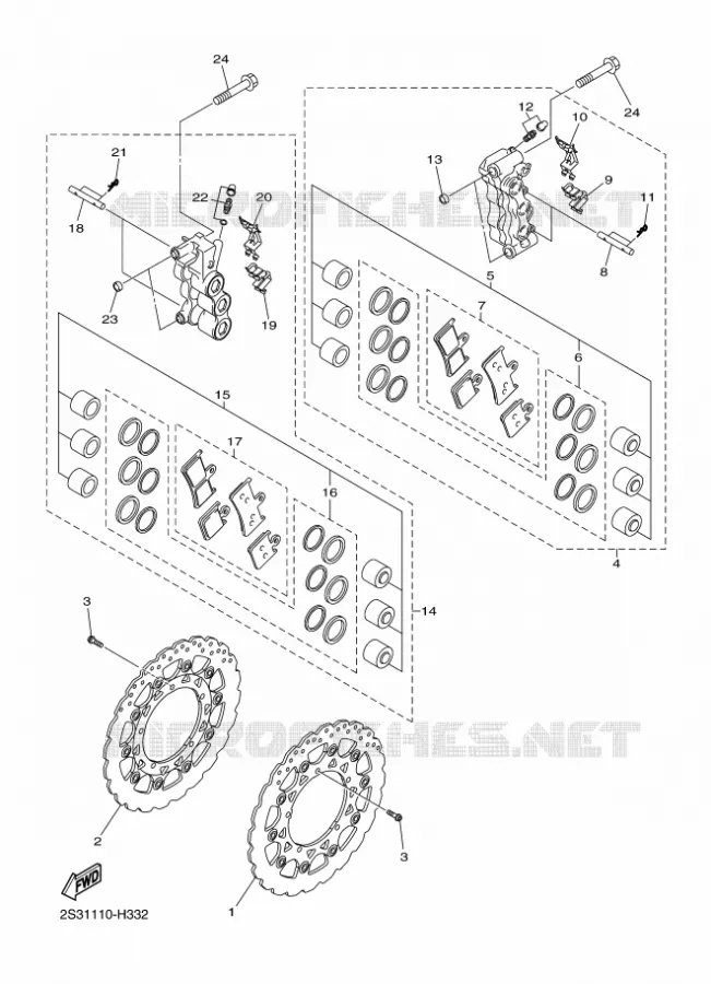 REMKLAUW VOOR Yamaha MOTO 1700 2012 VMAX  VMX17