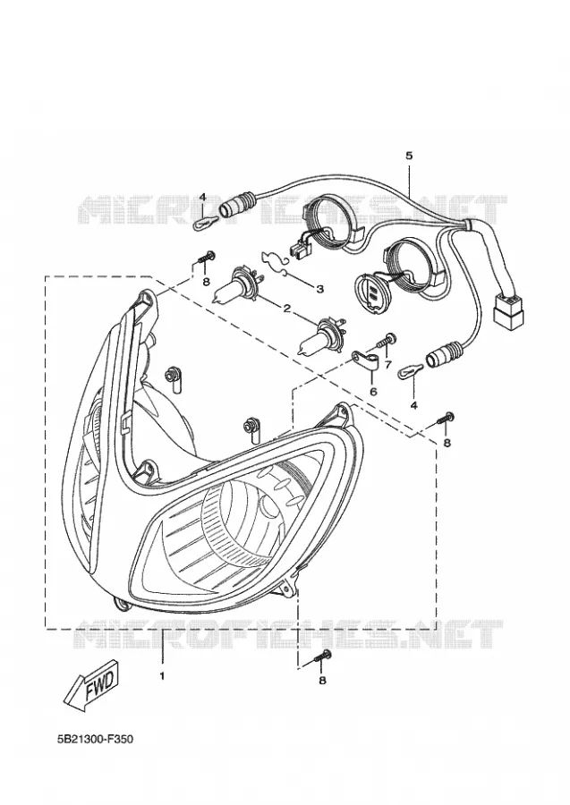 KOPLAMP Yamaha SCOOTER 125 2012 XCITY  VP125 XCITY