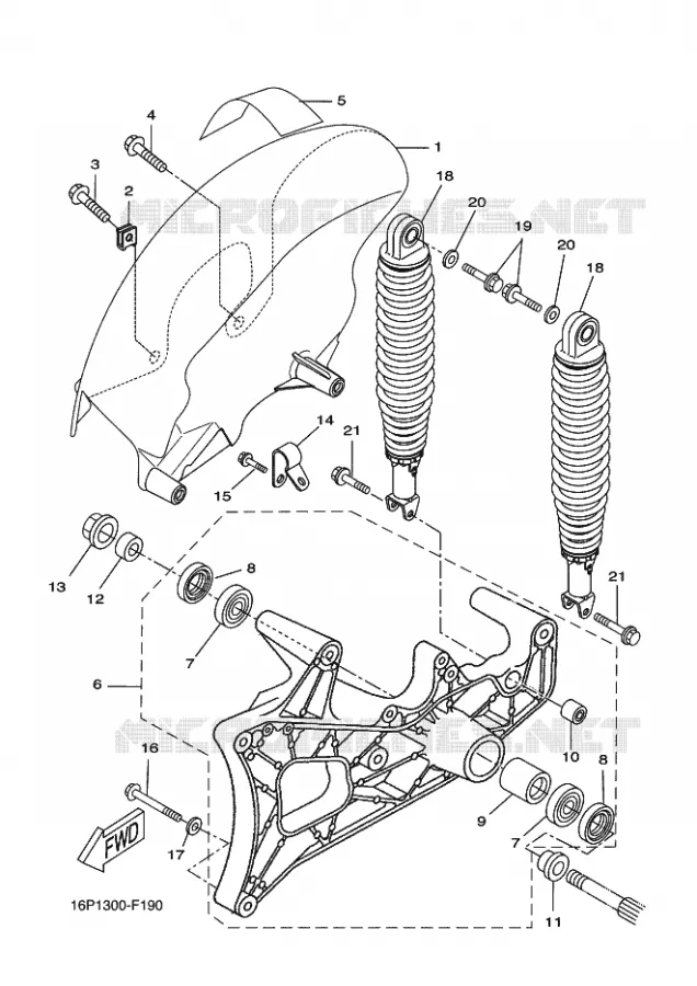 ACHTERBRUG / SCHOKBREKER Yamaha SCOOTER 125 2012 XCITY  VP125 XCITY