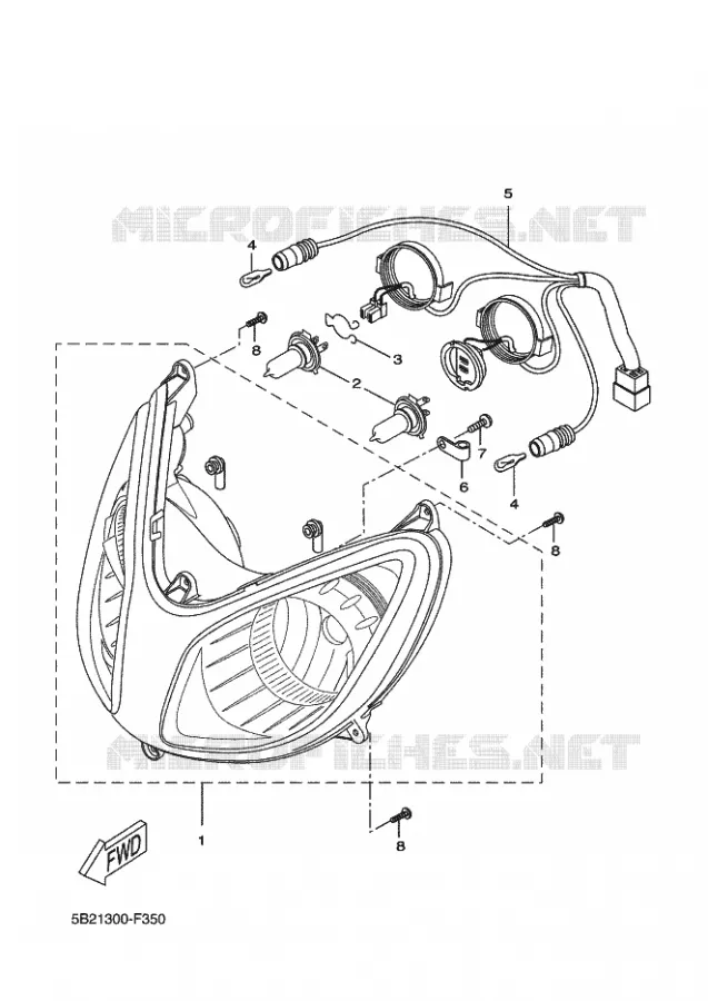 KOPLAMP Yamaha SCOOTER 250 2012 XCITY  VP250 XCITY