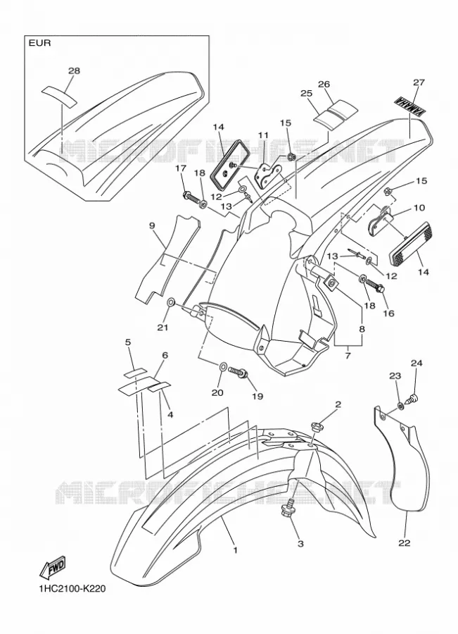 SPATBORD Yamaha MOTO 250 2012 WRF  WR250F