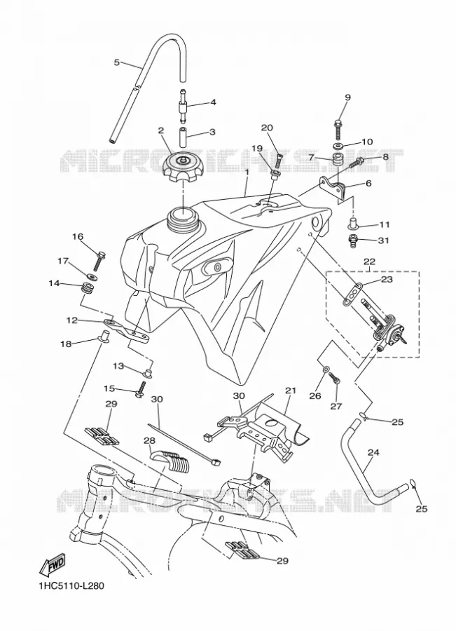 BENZINE TANK Yamaha MOTO 250 2012 WRF  WR250F