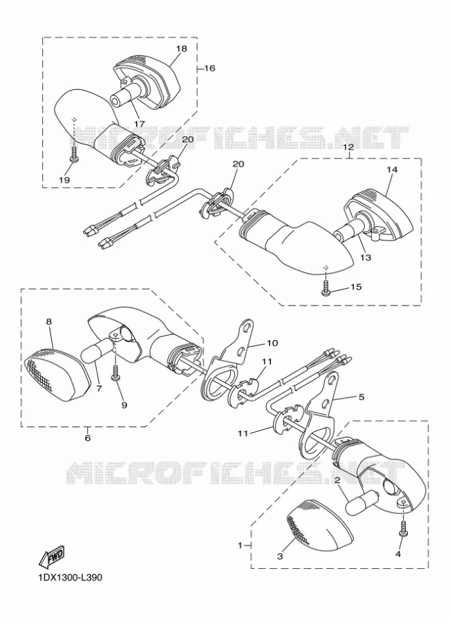 KNIPPERLICHT Yamaha MOTO 450 2012 WRF  WR450F