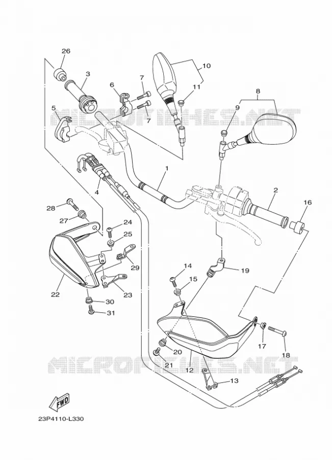 STUUR / KABEL Yamaha MOTO 1200 2012 XTZ SUPER TENERE  XT1200Z