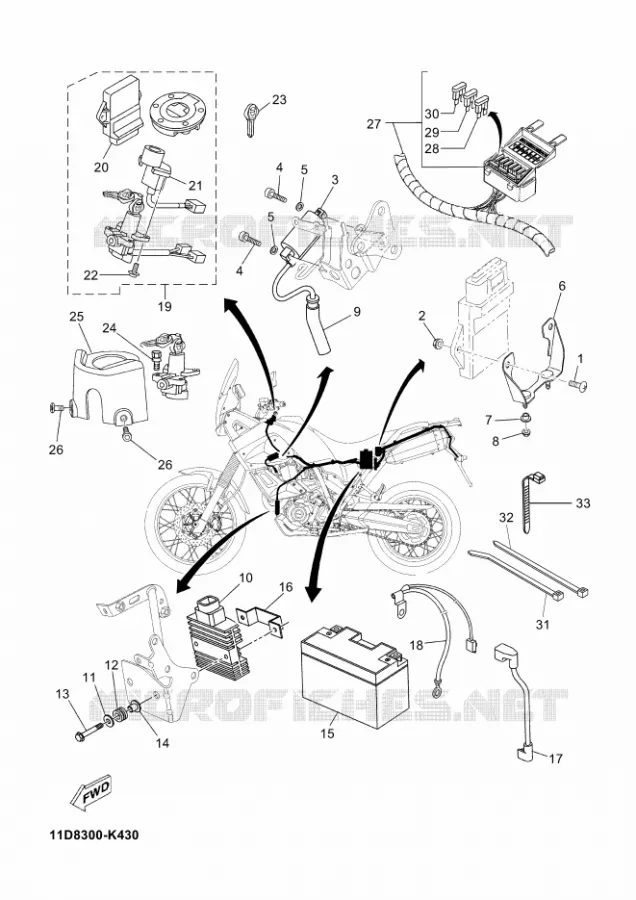 ELECTRISCH 1 Yamaha MOTO 660 2012 XTZ TENERE  XT660Z TENERE