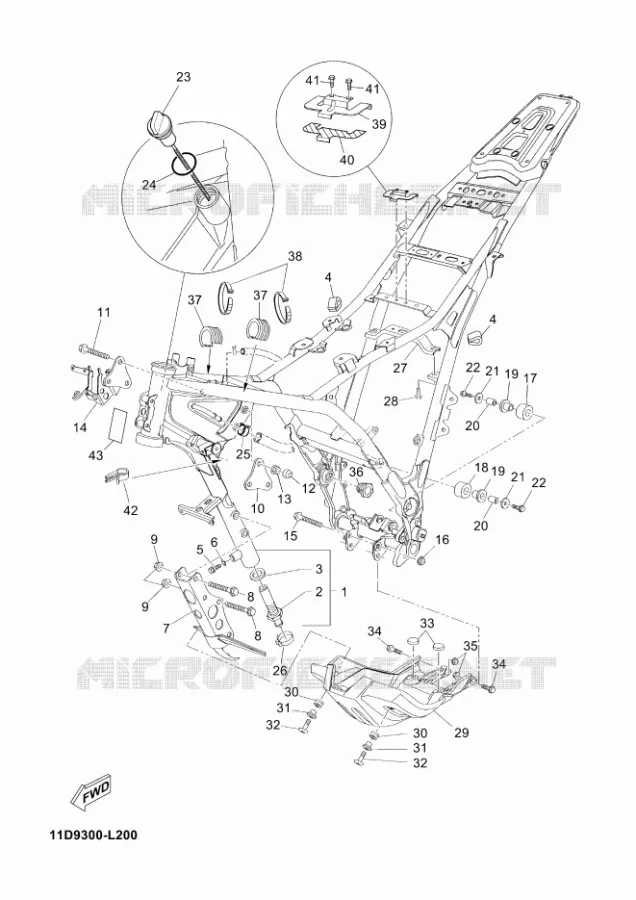 FRAME Yamaha MOTO 660 2012 XTZ TENERE  XT660Z TENERE