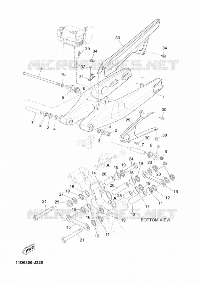 ACHTERBRUG Yamaha MOTO 660 2012 TENERE ABS  XT660ZA