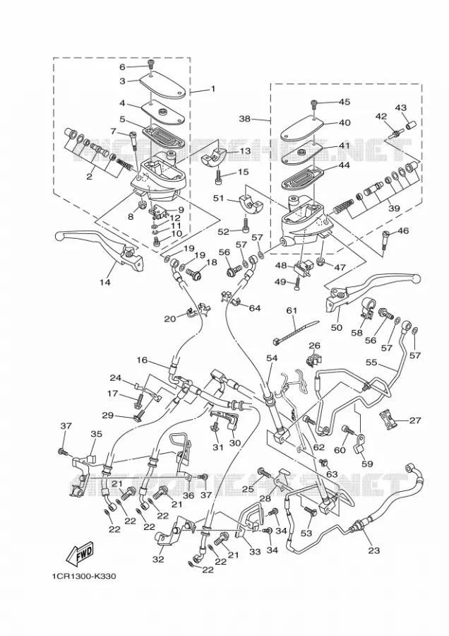 REMPOMP VOOR Yamaha MOTO 1900 2012 MIDNIGHT STAR  XV1900A