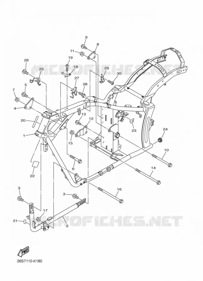 FRAME Yamaha MOTO 950 2012 MIDNIGHT STAR  XVS950A