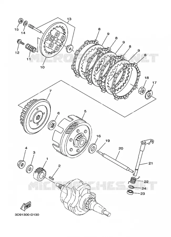 STARTMOTOR KOPPELINGS Yamaha MOTO 125 2012 YBR  YBR125EGS