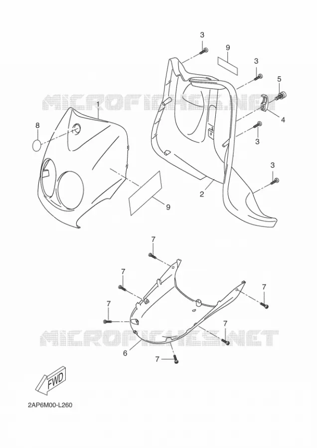 BEENSCHERM Yamaha SCOOTER 50 2012 NEOS  YN50