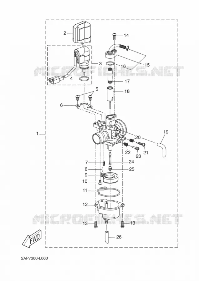 CARBURATEUR  Yamaha SCOOTER 50 2012 NEOS  YN50