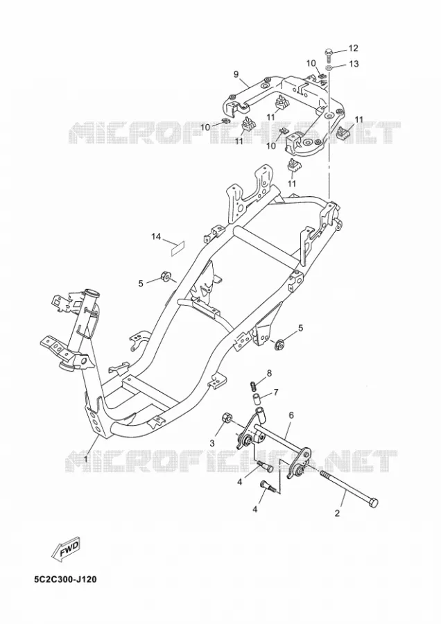 FRAME Yamaha SCOOTER 50 2012 NEOS  YN50