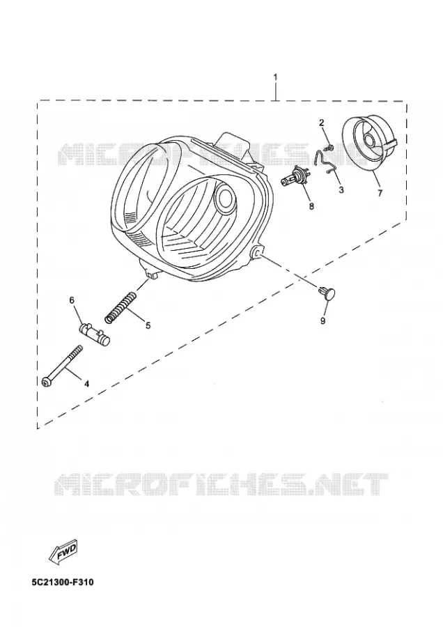 KOPLAMP Yamaha SCOOTER 50 2012 NEOS  YN50