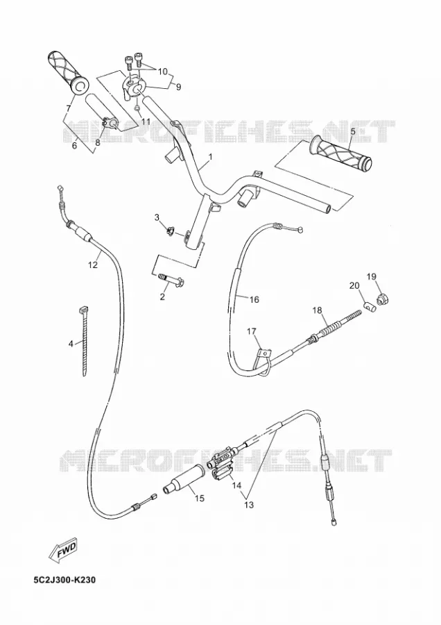 STUUR / KABEL Yamaha SCOOTER 50 2012 NEOS  YN50