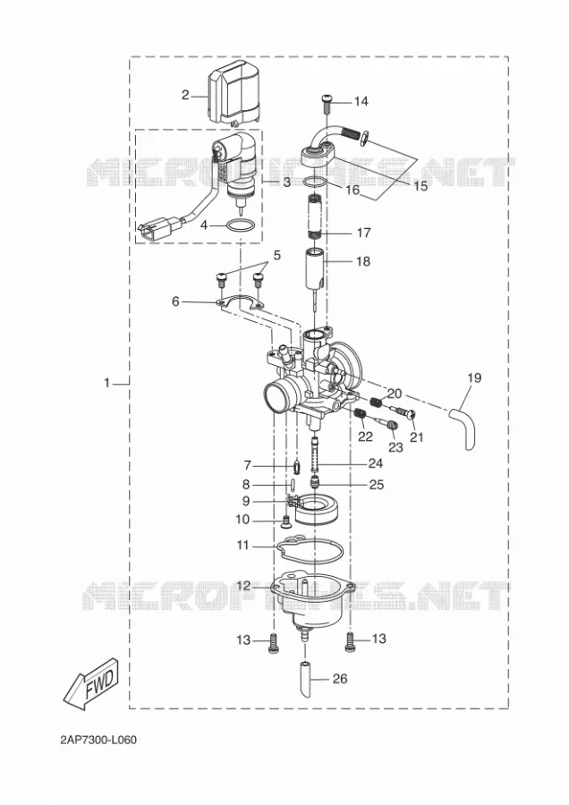 CARBURATEUR  Yamaha SCOOTER 50 2012 NEOS  YN50