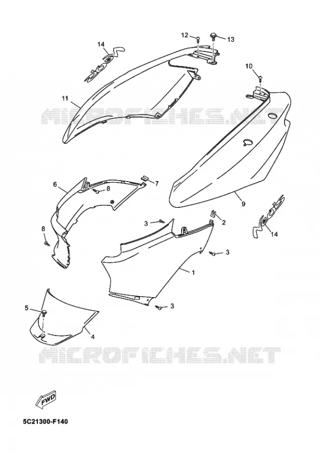 ZIJKUIPDEEL Yamaha SCOOTER 50 2012 NEOS  YN50 NEO'S