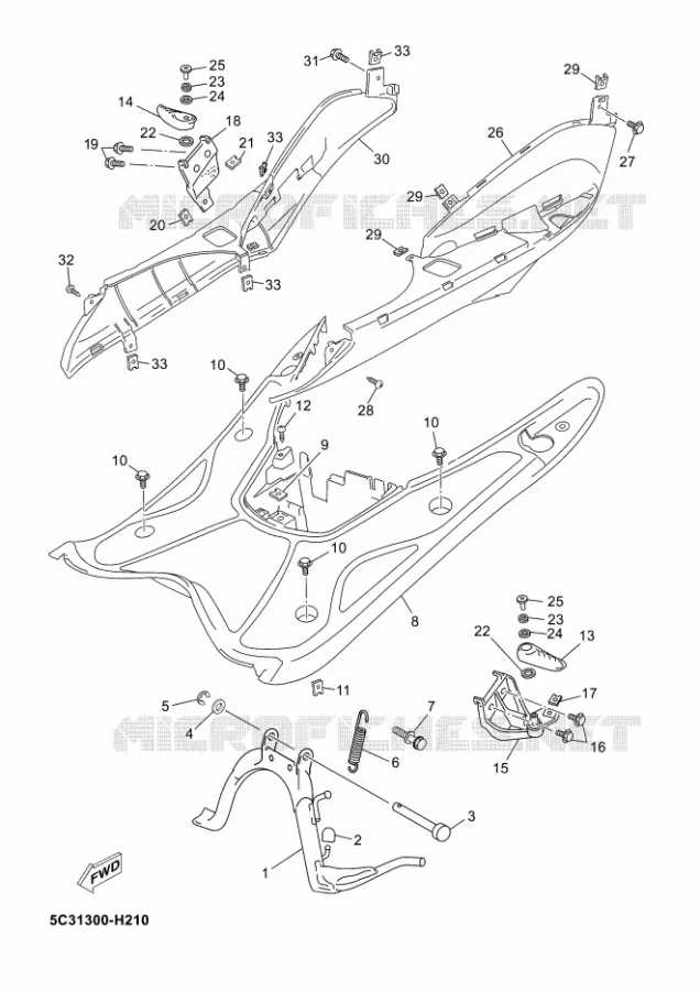 STANDAARD / VOETSTEUN Yamaha SCOOTER 50 2012 NEOS 4T UBS  YN50FU NEO'S 4+