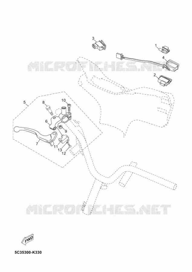 STUURSCHAKELAAR / HEVEL Yamaha SCOOTER 50 2012 NEOS 4T UBS  YN50FU NEO'S 4+