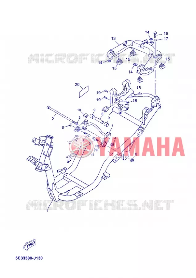 FRAME Yamaha SCOOTER 50 2012 MBK OVETTO 4T  YN50F