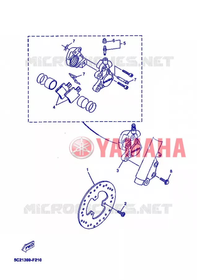 REMKLAUW VOOR Yamaha SCOOTER 50 2012 MBK OVETTO 4T  YN50F