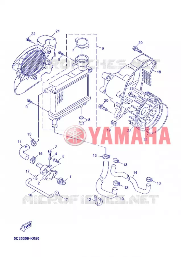 RADIATEUR / SLANG Yamaha SCOOTER 50 2012 MBK OVETTO 4T  YN50F 