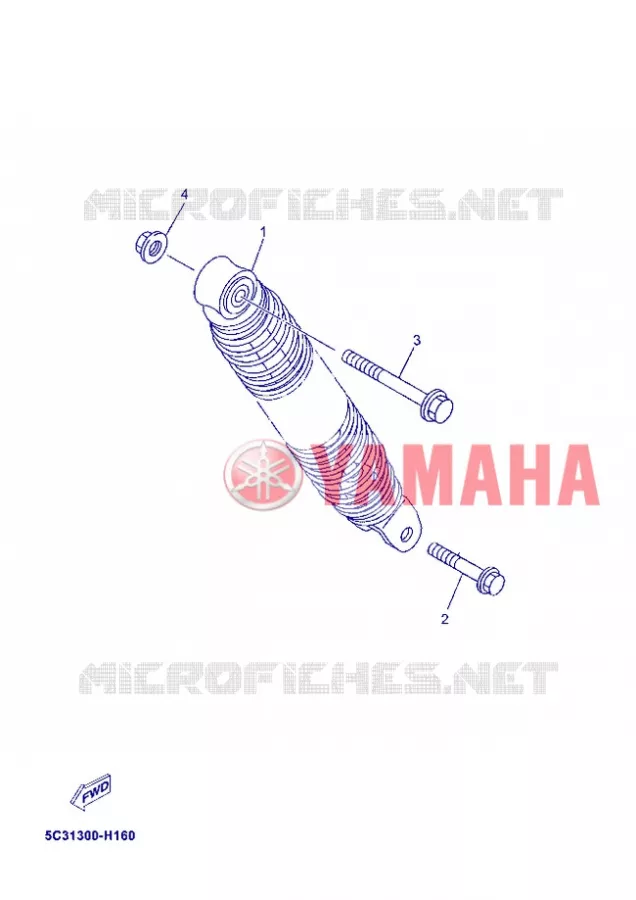 ACHTER SCHOKBREKER Yamaha SCOOTER 50 2012 MBK OVETTO 4T  YN50F