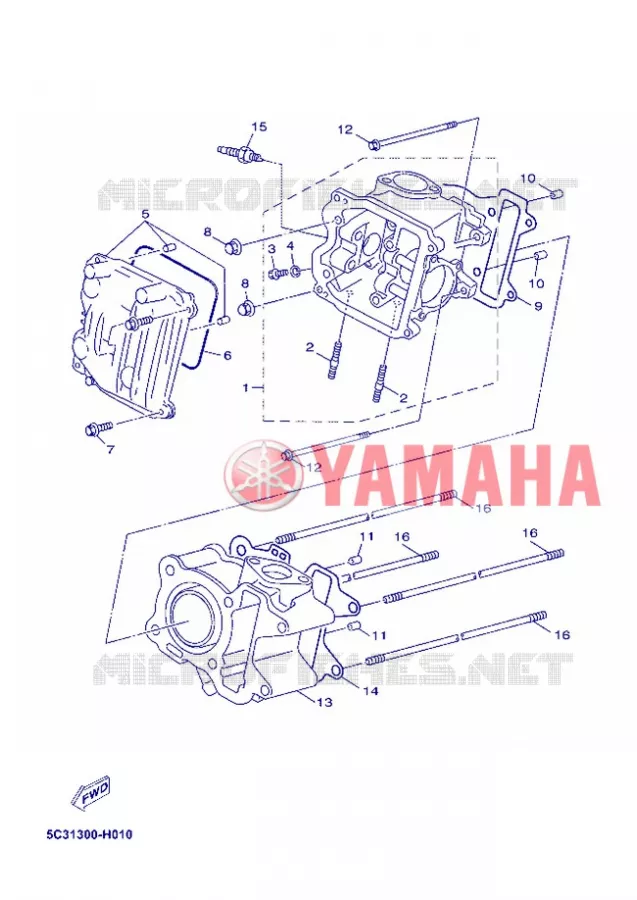 CILINDERKOP Yamaha SCOOTER 50 2012 MBK OVETTO 4T  YN50F