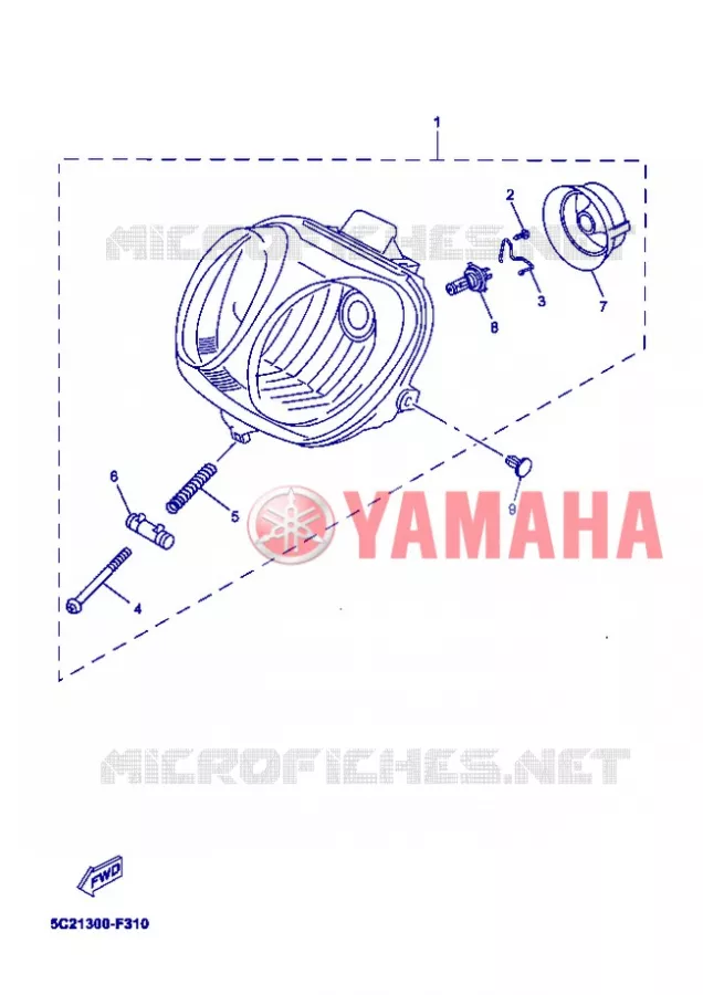 KOPLAMP Yamaha SCOOTER 50 2012 MBK OVETTO 4T  YN50F