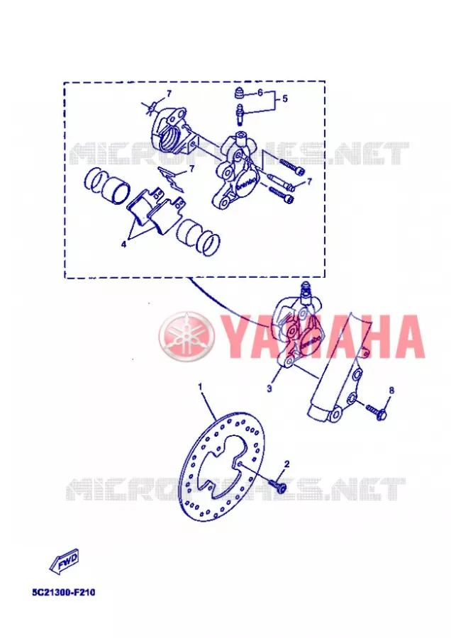 REMKLAUW VOOR Yamaha SCOOTER 50 2012 MBK OVETTO 4T  YN50F