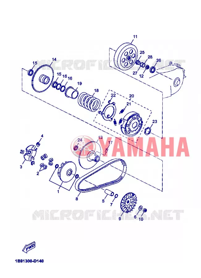 STARTMOTOR KOPPELINGS Yamaha SCOOTER 125 2012 XMAX  YP125R