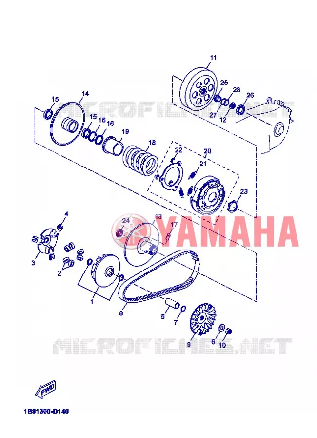 STARTMOTOR KOPPELINGS Yamaha SCOOTER 125 2012 XMAX  YP125R X-MAX 125