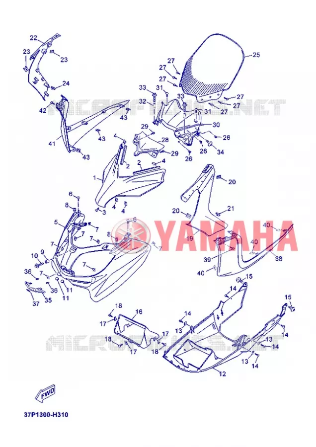 WINDSCHERM Yamaha SCOOTER 250 2012 XMAX  YP250R