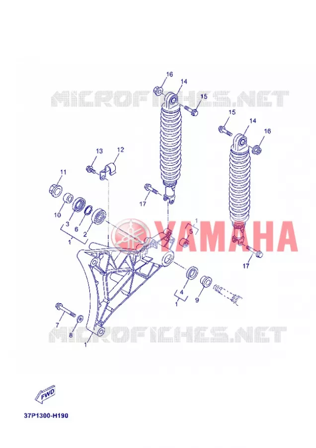 ACHTERBRUG / SCHOKBREKER Yamaha SCOOTER 250 2012 XMAX SPORT  YP250R X-MAX 250 SPORT