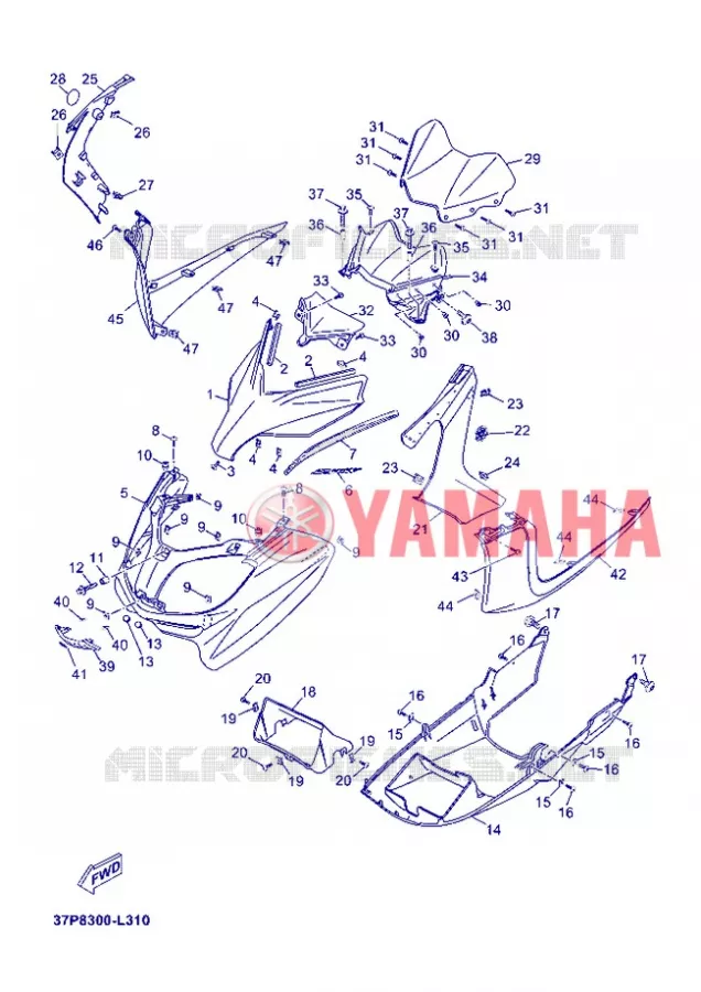 WINDSCHERM Yamaha SCOOTER 250 2012 XMAX SPORT  YP250R X-MAX 250 SPORT