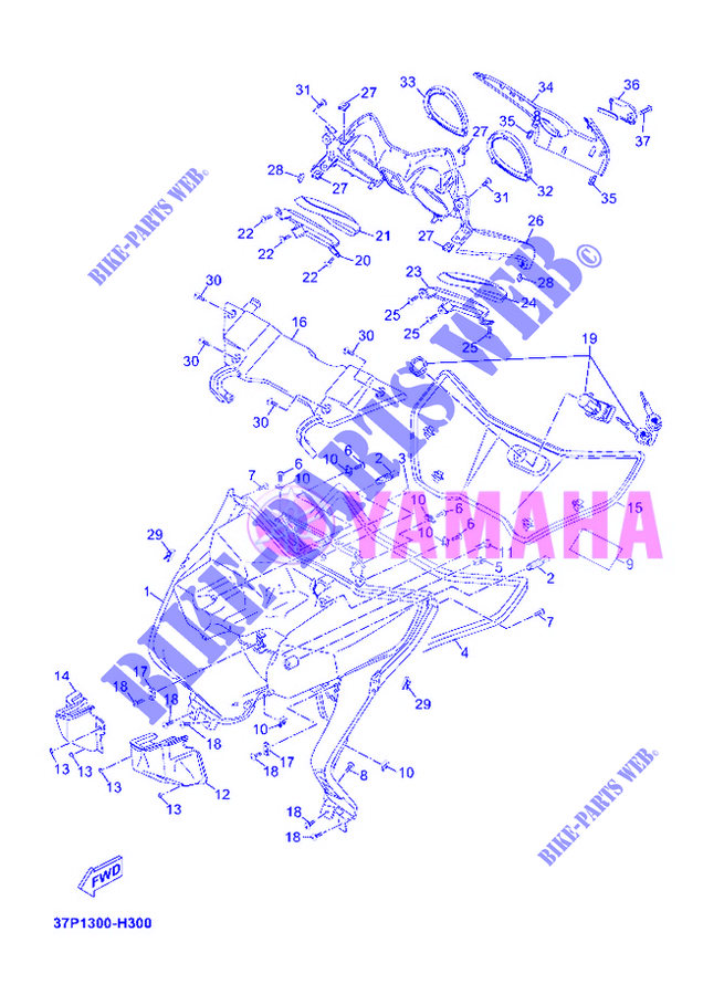 BEENSCHERM voor Yamaha YP250R 2012