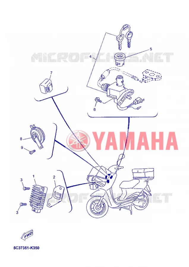 ELECTRISCH 1 Yamaha SCOOTER 50 2012 AEROX  YN50FT