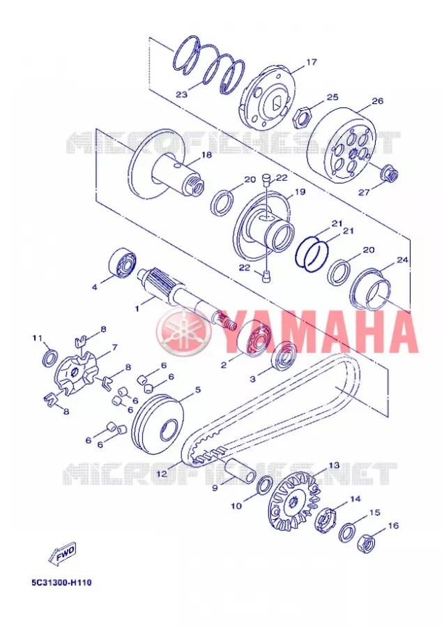 STARTMOTOR KOPPELINGS Yamaha SCOOTER 50 2012 AEROX  YN50FT
