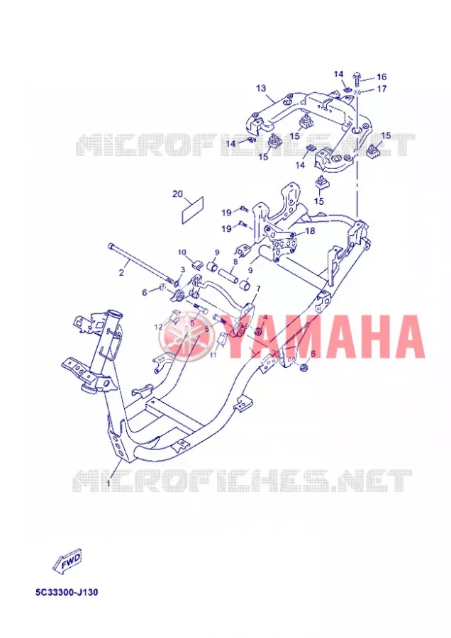 FRAME Yamaha SCOOTER 50 2012 NEOS 4T UBS  YN50FU