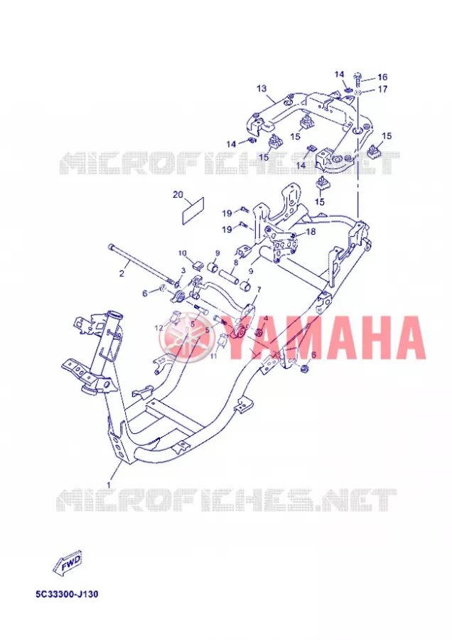 FRAME Yamaha SCOOTER 50 2012 NEOS 4T UBS  YN50FU