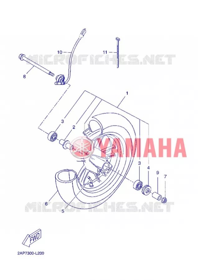 VOORWIEL Yamaha SCOOTER 50 2012 NEOS 4T UBS  YN50FU