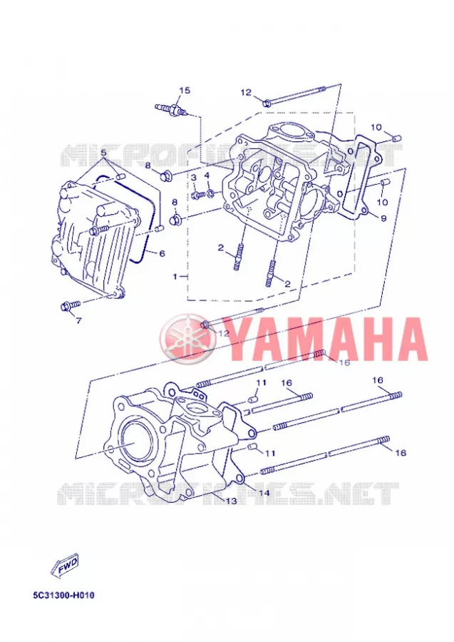 CILINDERKOP Yamaha SCOOTER 50 2012 NEOS 4T UBS  YN50FU
