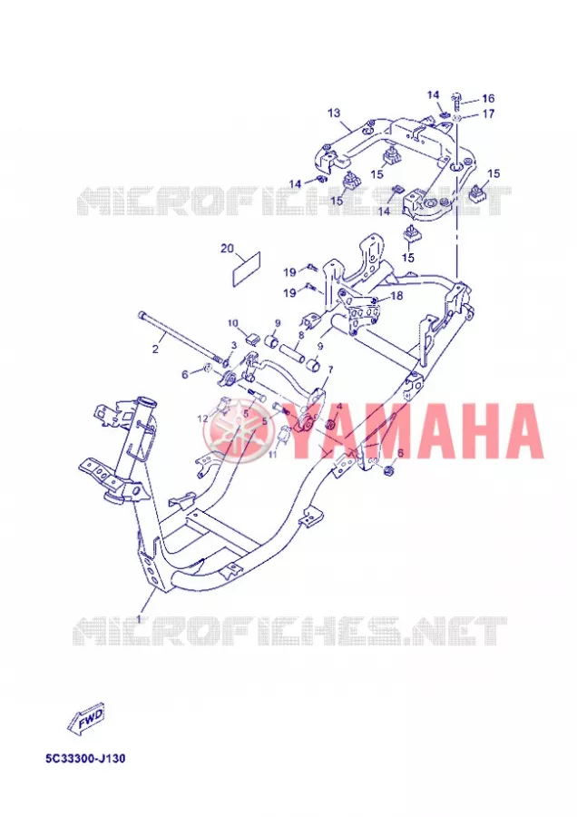 FRAME Yamaha SCOOTER 50 2012 NEOS 4T UBS  YN50FU