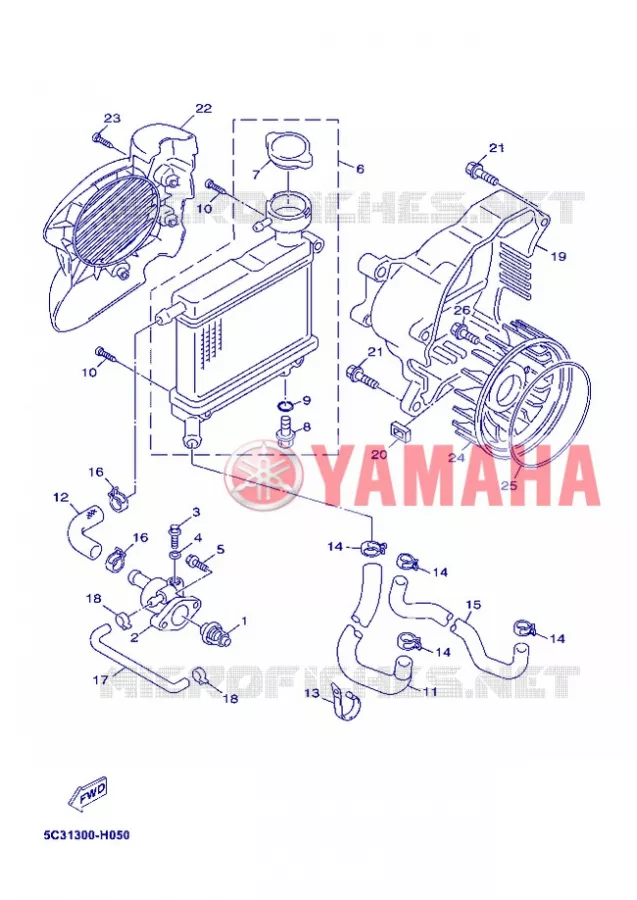 RADIATEUR / SLANG Yamaha SCOOTER 50 2012 NEOS 4T UBS  YN50FU