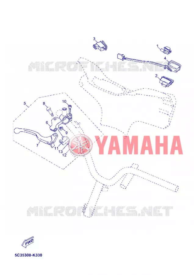 STUURSCHAKELAAR / HEVEL Yamaha SCOOTER 50 2012 OVETTO 4T UBS  YN50FU