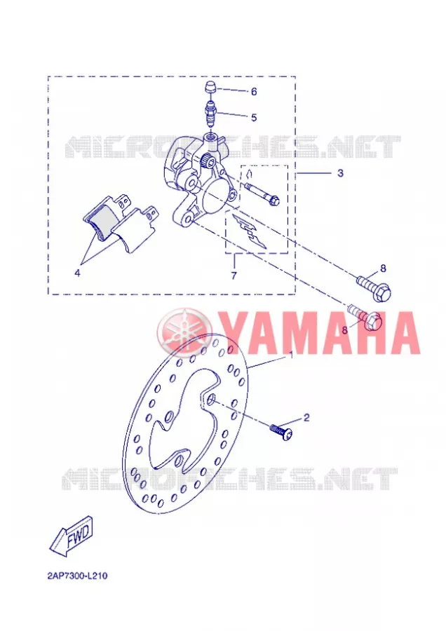 REMKLAUW VOOR Yamaha SCOOTER 50 2012 OVETTO 4T UBS  YN50FU