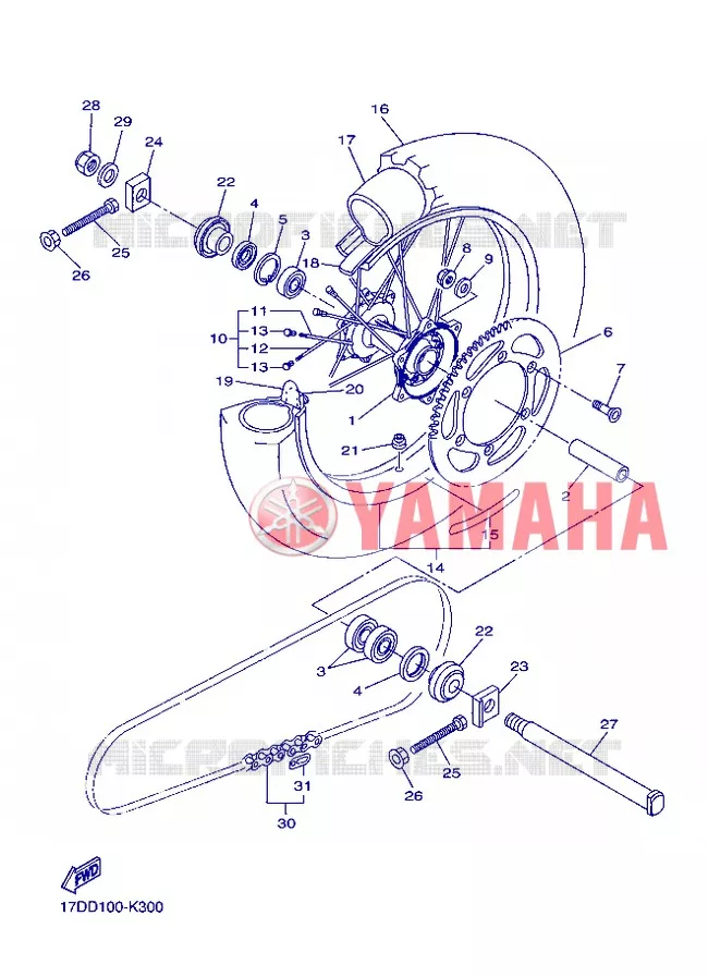 ACHTERWIEL Yamaha MOTO 250 2012 YZF  YZ250F