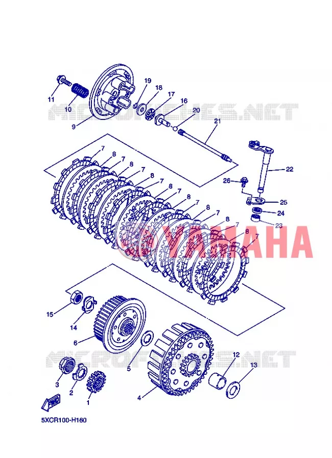 STARTMOTOR KOPPELINGS Yamaha MOTO 250 2012 YZF  YZ250F