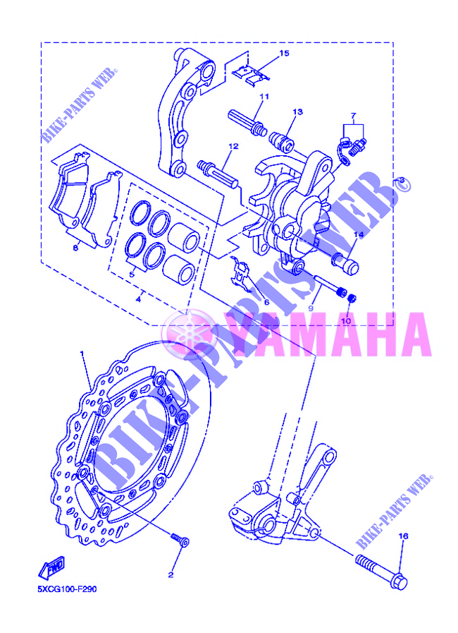 REMKLAUW VOOR voor Yamaha YZ450F 2012
