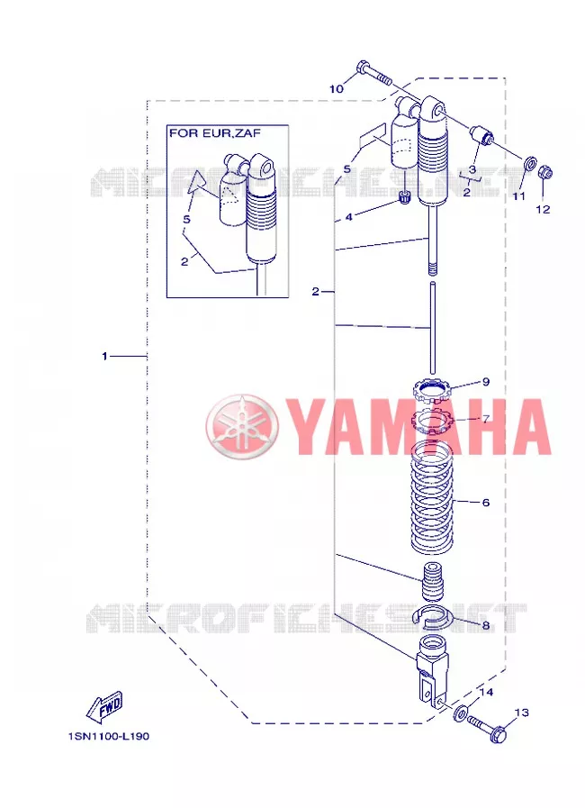 ACHTER SCHOKBREKER Yamaha MOTO 85 2012 YZ  YZ85